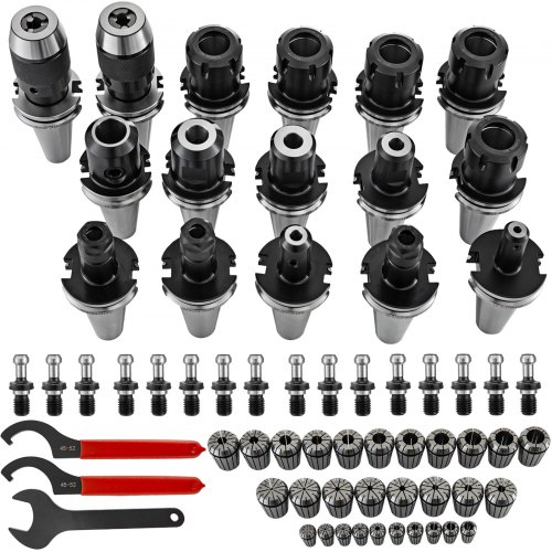 VEVOR Collet Chuck, CAT40 ER16 ER32, Drill Chuck Tool Holder with 16 pcs Pull Studs, for HAAS CNC Engraving Machine Milling Lathe