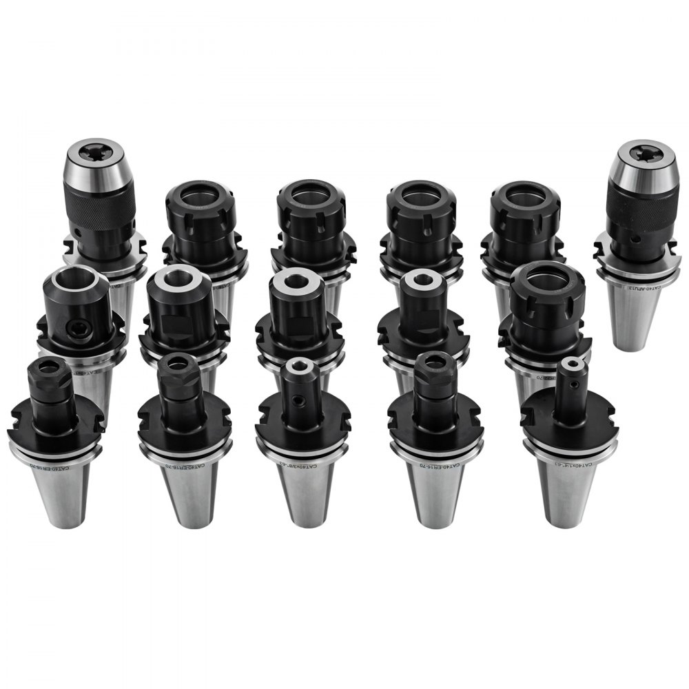 VEVOR Collet Chuck, CAT40 ER16 ER32, Drill Chuck Tool Holder with 16 pcs Pull Studs, for HAAS CNC Engraving Machine Milling Lathe