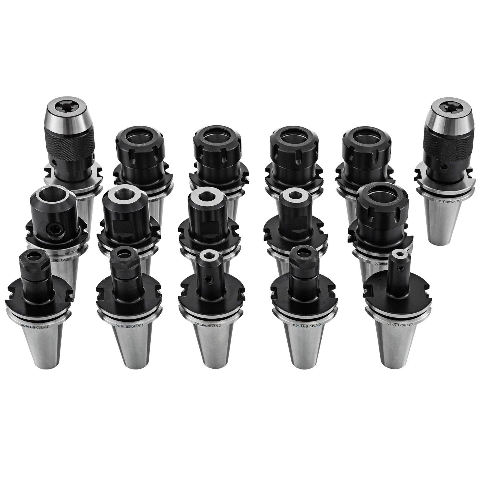 VEVOR Collet Chuck, CAT40 ER16 ER32, Drill Chuck Tool Holder with 16 pcs Pull Studs, for HAAS CNC Engraving Machine Milling Lathe