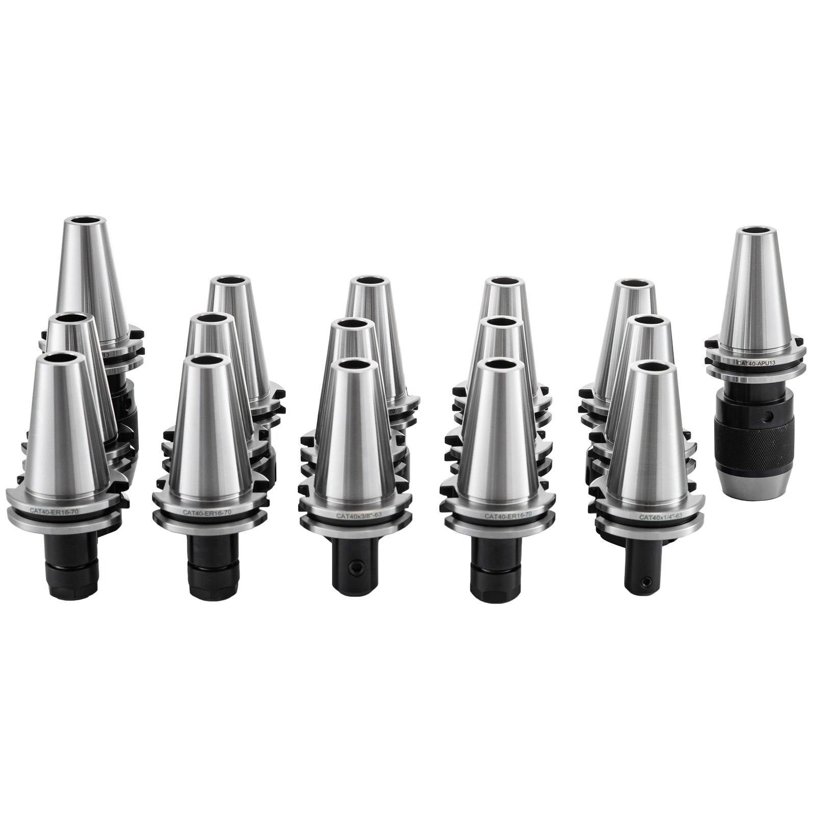 VEVOR Collet Chuck, CAT40 ER16 ER32, Drill Chuck Tool Holder with 16 pcs Pull Studs, for HAAS CNC Engraving Machine Milling Lathe
