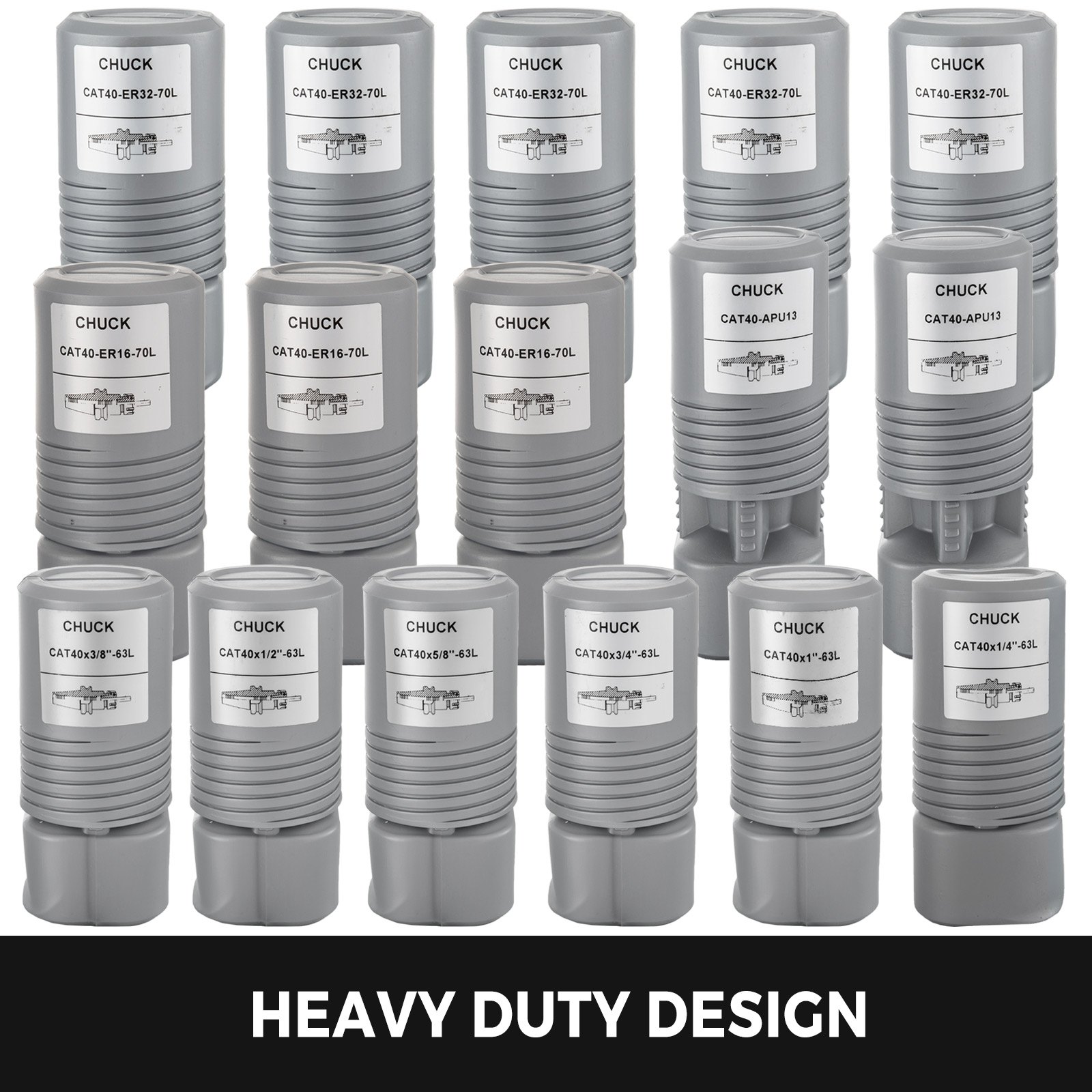 VEVOR Collet Chuck, CAT40 ER16 ER32, Drill Chuck Tool Holder with 16 pcs Pull Studs, for HAAS CNC Engraving Machine Milling Lathe