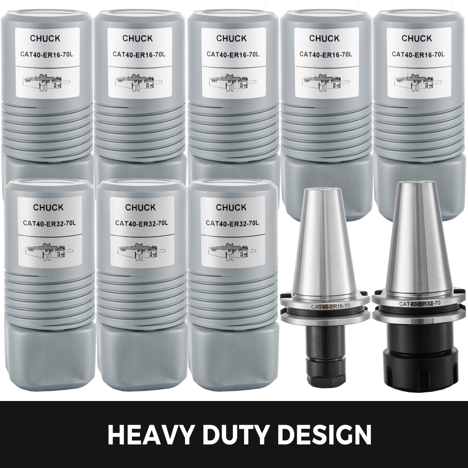 CAT40 5PC ER32 3PC ER16 Collet Chuck 2.75" (70mm) Smooth Collet Set Durable