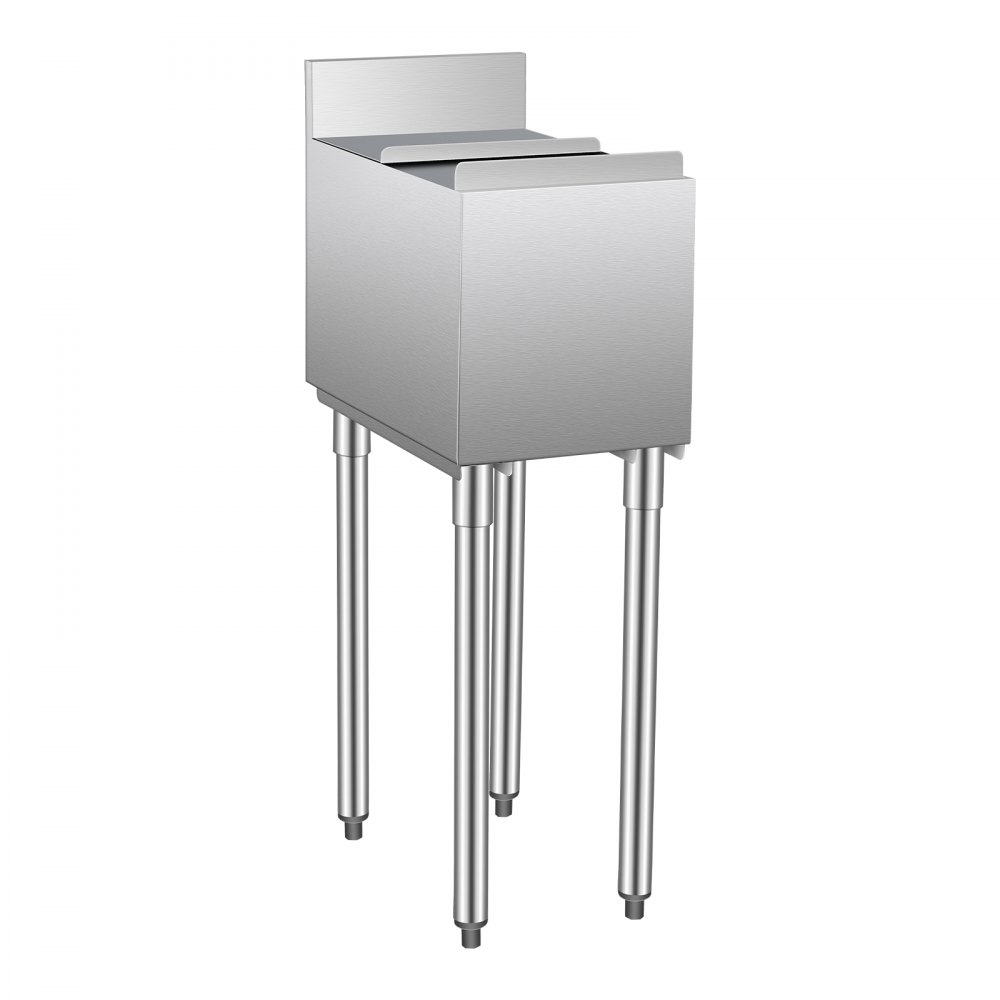 VEVOR Commercial Ice Bin, 28 L Underbar Ice Bin, 12 x 19 x 37 in Stainless Steel Ice Chest with Sliding Lid, Bottle Holders, Adjustable Bullet Feet, Cooler Cart Cocktail Unit for Bar Restaurant Pub