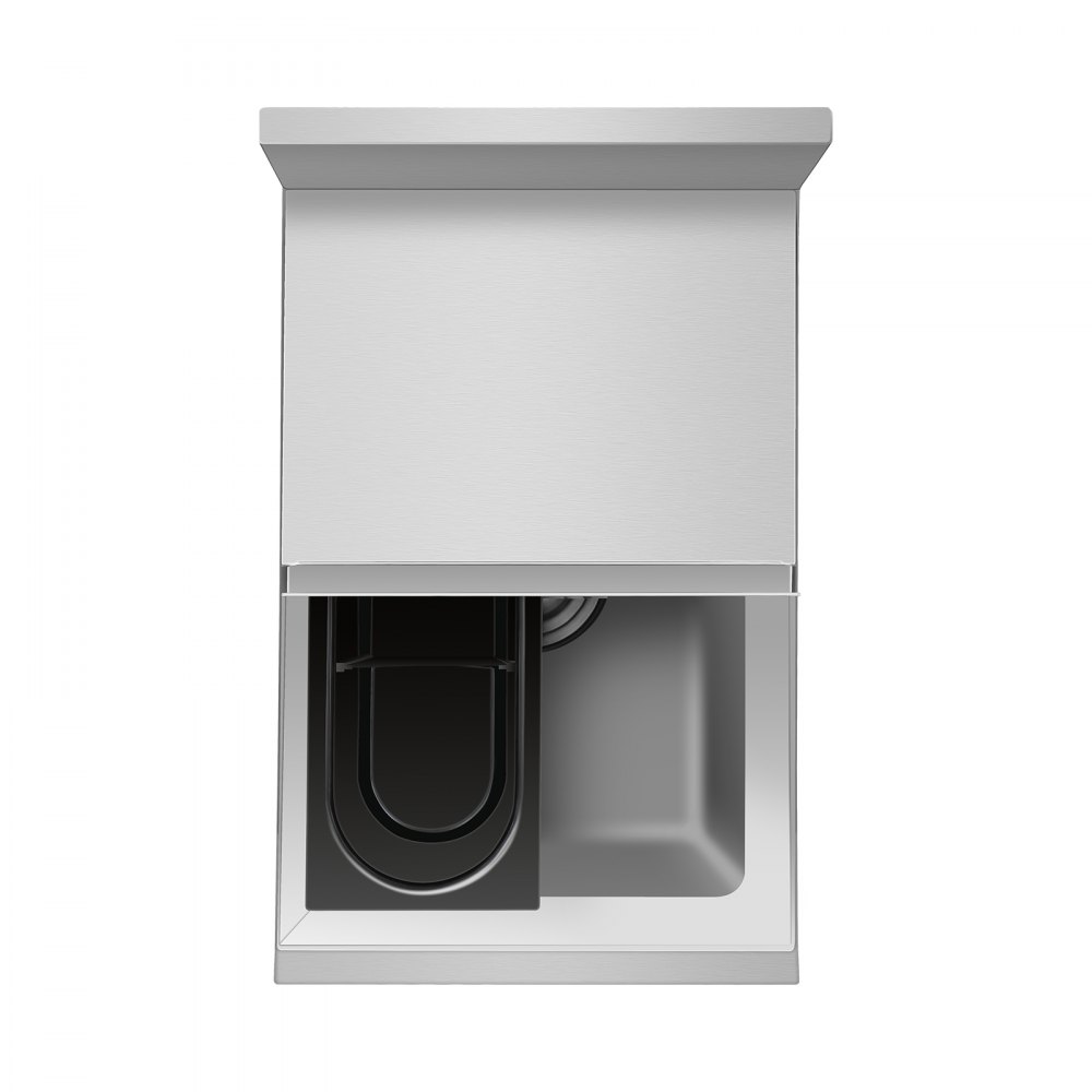 VEVOR Commercial Ice Bin, 28 L Underbar Ice Bin, 12 x 19 x 37 in Stainless Steel Ice Chest with Sliding Lid, Bottle Holders, Adjustable Bullet Feet, Cooler Cart Cocktail Unit for Bar Restaurant Pub