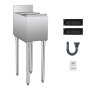 VEVOR Hielera comercial de 28 L para debajo de la barra, hielera de acero inoxidable de 30 x 48 x 94 cm con tapa deslizante, portabotellas, patas ajustables, carrito refrigerado para cócteles, ideal para bar, restaurante y pub.