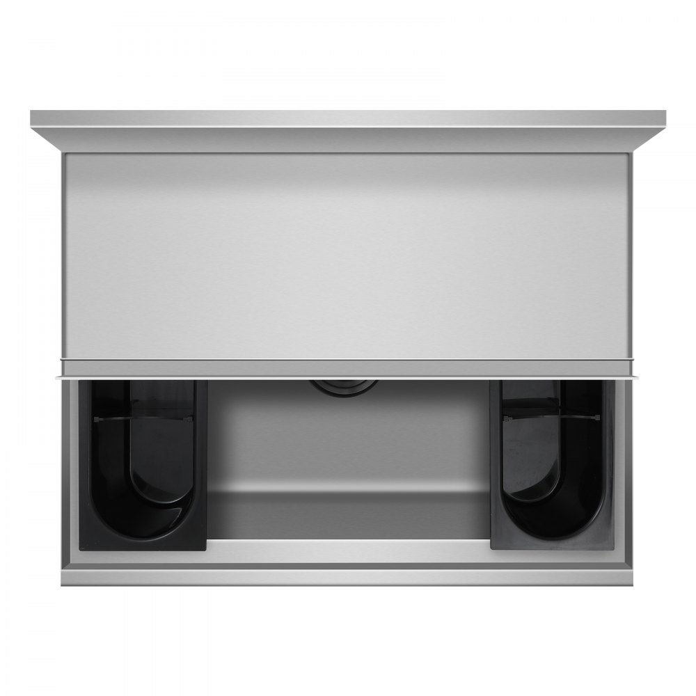 VEVOR Commercial Ice Bin, 61 L Underbar Ice Bin, 24 x 19 x 37 in Stainless Steel Ice Chest with Sliding Lid, Bottle Holders, Adjustable Bullet Feet, Cooler Cart Cocktail Unit for Bar Restaurant Pub
