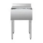 VEVOR Commercial Ice Bin, 61 L Underbar Ice Bin, 24 x 19 x 37 in Stainless Steel Ice Chest with Sliding Lid, Bottle Holders, Adjustable Bullet Feet, Cooler Cart Cocktail Unit for Bar Restaurant Pub