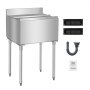 VEVOR Commercial Ice Bin, 61 L Underbar Ice Bin, 24 x 19 x 37 in Stainless Steel Ice Chest with Sliding Lid, Bottle Holders, Adjustable Bullet Feet, Cooler Cart Cocktail Unit for Bar Restaurant Pub