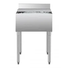 Commercial Ice Bin 61 L Underbar Ice Bin with Sliding Lid and Bottle Holders