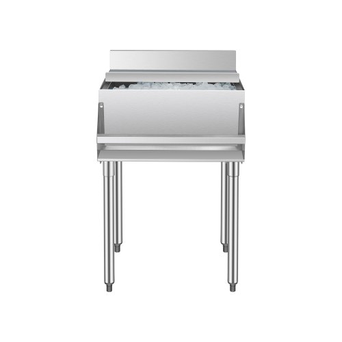 Commercial Ice Bin 61.6 L Underbar Ice Bin with Sliding Lid and Bottle Holders