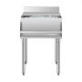 VEVOR Commercial Ice Bin, 61.6 L Underbar Ice Bin, 24 x 24.2 x 37 in Stainless Steel Ice Chest with Sliding Lid, Bottle Holders, and Adjustable Bullet Feet, Cocktail Unit for Bar, Restaurant & Pub