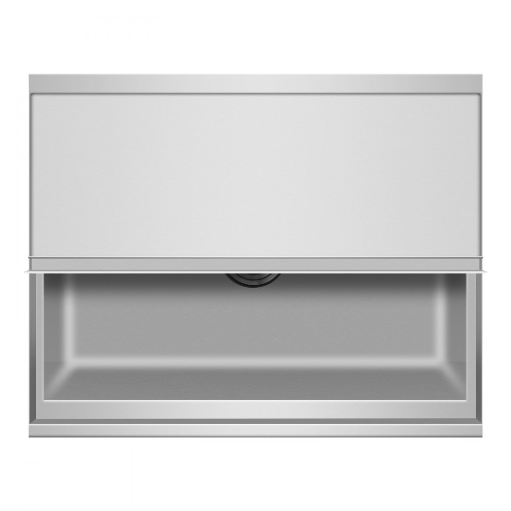 VEVOR Commercial Ice Bin, 61.6 L Rolling Ice Chest on Wheels, 24 x 19.1 x 36.8 in Stainless Steel Cooler Cart with Sliding Lid, Bottom Storage Tray, Adjustable Bullet Feet, for Bar, Restaurant, Pub