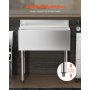 VEVOR Commercial Ice Bin 78.4 L Underbar Ice Bin with Sliding Lid for Kitchens