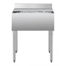 Commercial Ice Bin 78.4 L Underbar Ice Bin with Sliding Lid and Bottle Holders