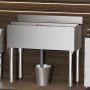 VEVOR Commercial Ice Bin, 95.3 L Underbar Ice Bin, 35.9 x 19 x 37 in Stainless Steel Ice Chest with Sliding Lid, Bottle Holders, and Adjustable Bullet Feet, Cocktail Unit for Bars, Restaurants, Pubs