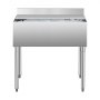 VEVOR Commercial Ice Bin, 95.3 L Underbar Ice Bin, 35.9 x 19 x 37 in Stainless Steel Ice Chest with Sliding Lid, Bottle Holders, and Adjustable Bullet Feet, Cocktail Unit for Bars, Restaurants, Pubs