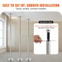 VEVOR Professional Dancing Pole, Spinning Static Dancing Pole Kit, Portable Removable Pole, 45mm Heavy-Duty Stainless Steel Pole, Height Adjustable Fitness Pole, for Exercise Home Club Gym, Silver