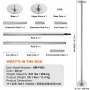 VEVOR Professional Dancing Pole, Spinning Static Dancing Pole Kit, Portable Removable Pole, 45mm Heavy-Duty Stainless Steel Pole, Height Adjustable Fitness Pole, for Exercise Home Club Gym, Silver