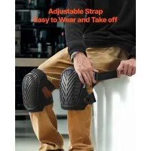 VEVOR Knee Pads for Work, Heavy Duty Construction Knee Pads with Adjustable Straps & Rivets, Thick Gel Foam Cushion for All-Round Knee Protection, Fit Men & Women for Flooring Gardening