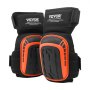VEVOR Knee Pads for Work, Extended Heavy Duty Construction Knee Pads with 2 Extension Straps, Anti-slip Foam Gel Knee Pads, Men & Women, for Gardening Flooring Roofing and Cleaning, Black and Orange