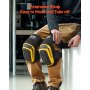 VEVOR Knee Pads for Work, Extended Heavy Duty Construction Knee Pads with 2 Extension Straps, Foam Gel Cushion, Anti-slip for Gardening Flooring Roofing and Cleaning, Men & Women, Yellow and Black