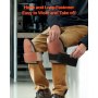 VEVOR Knee Pads for Work, Durable Leather Construction Pads, Machine Washable Work Knee Pads, Easy to Wear and Take Off, Extra Thick Knee Support for Gardening Flooring and Cleaning, Black and Brown