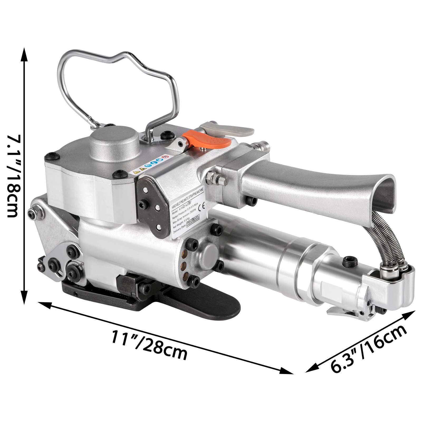 Pneumatic Strapping Tool Hand Held Strapping Machine 0.75-0.98 inch, PP/PET, A25