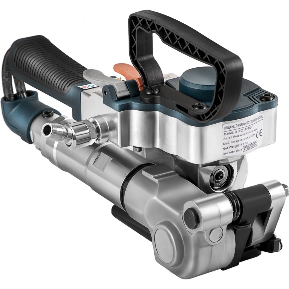 VEVOR Pneumatic Strapping Tool B25 Hand Held Strapping Machine for 0.75-0.98 inch PP/PET Belt Pneumatic Strapping Machine with 3500N Max Tension Packaging Banding Balers for 0.5-1.5mm Plastic Belt