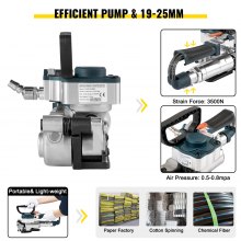 VEVOR Pneumatic Strapping Tool B25 Hand Held Strapping Machine for 0.75-0.98 inch PP/PET Belt Pneumatic Strapping Machine with 3500N Max Tension Packaging Banding Balers for 0.5-1.5mm Plastic Belt