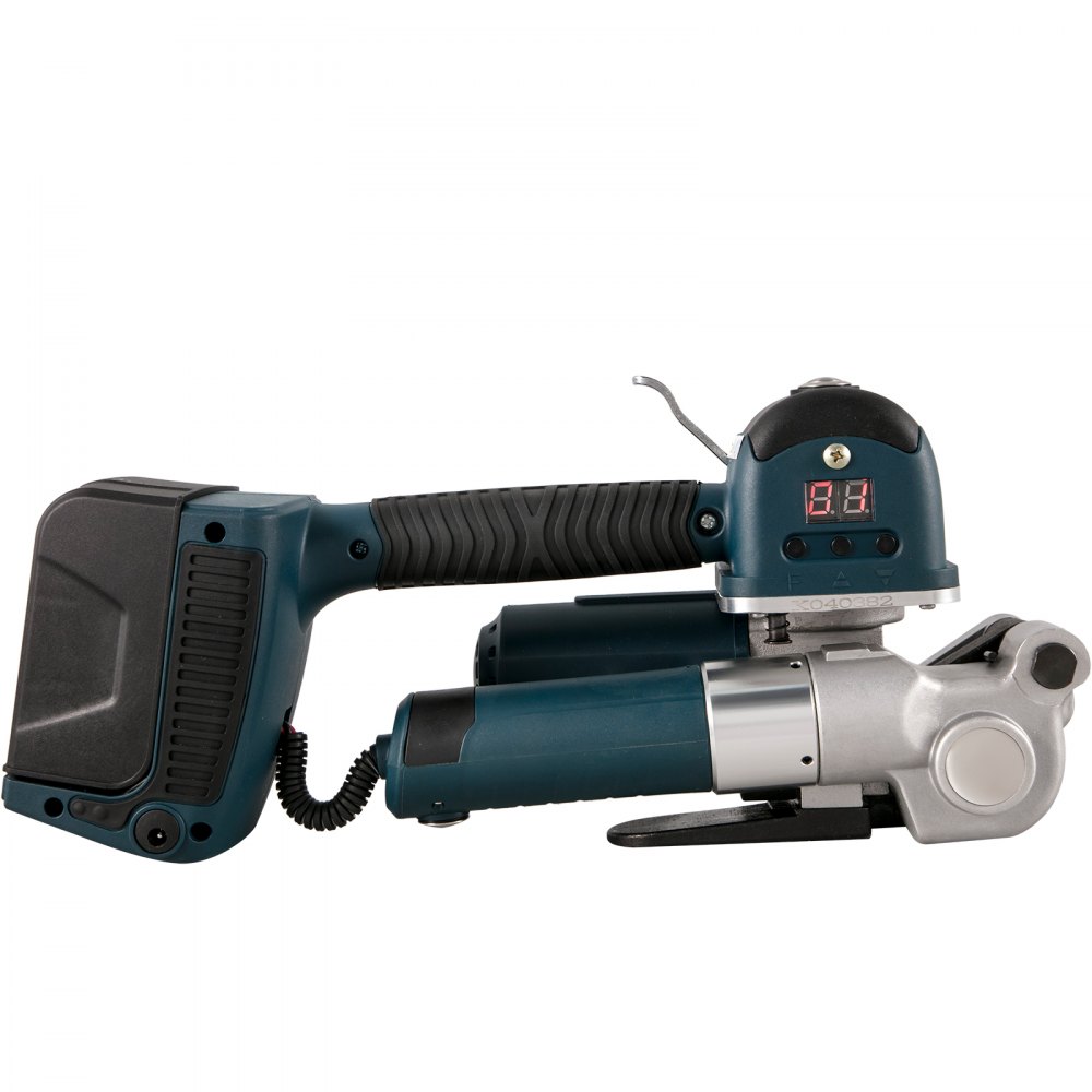 VEVOR Electric Strapping Tool DD19A Handheld Strapping Machine for 0.4-0.7inch Width PP/PET Belt, Electric Welding Strapping Tool with 400-3500N Adjustable Tension, Battery Power Strapping Machine