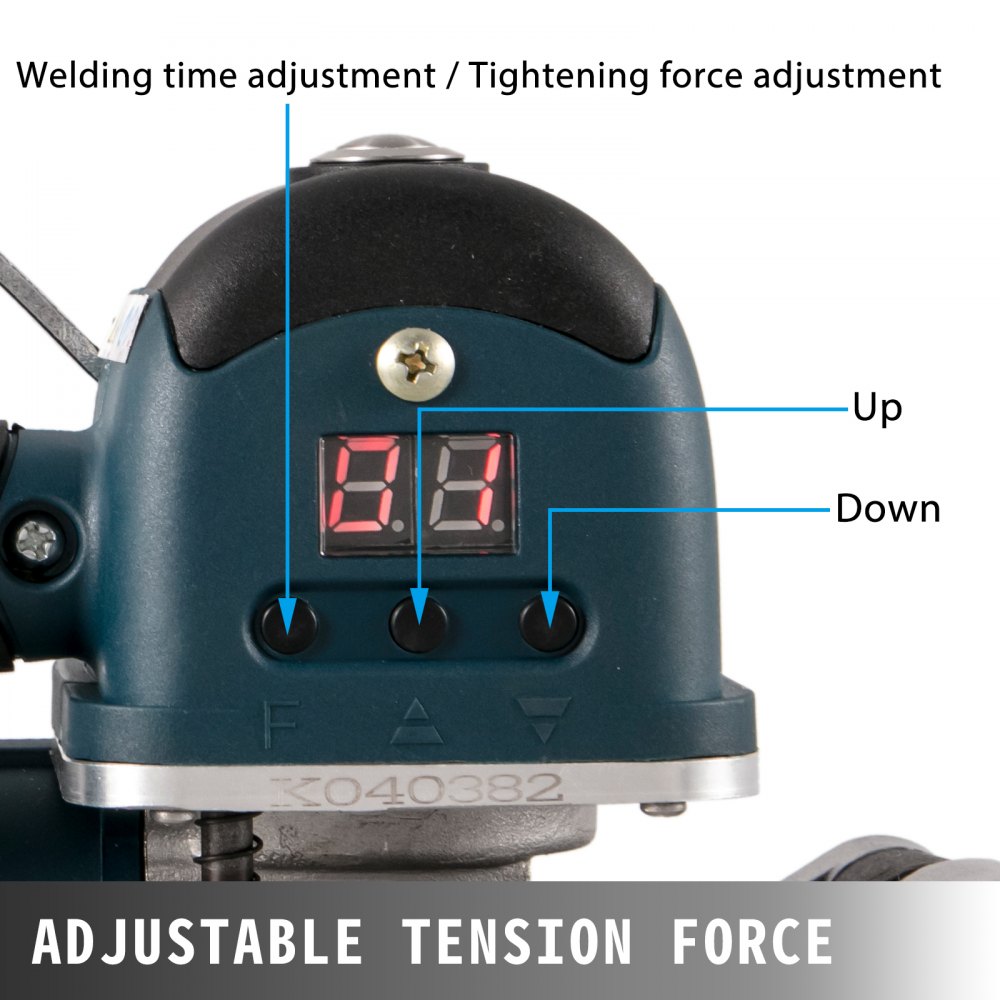 VEVOR Electric Strapping Tool DD19A Handheld Strapping Machine for 0.4-0.7inch Width PP/PET Belt, Electric Welding Strapping Tool with 400-3500N Adjustable Tension, Battery Power Strapping Machine