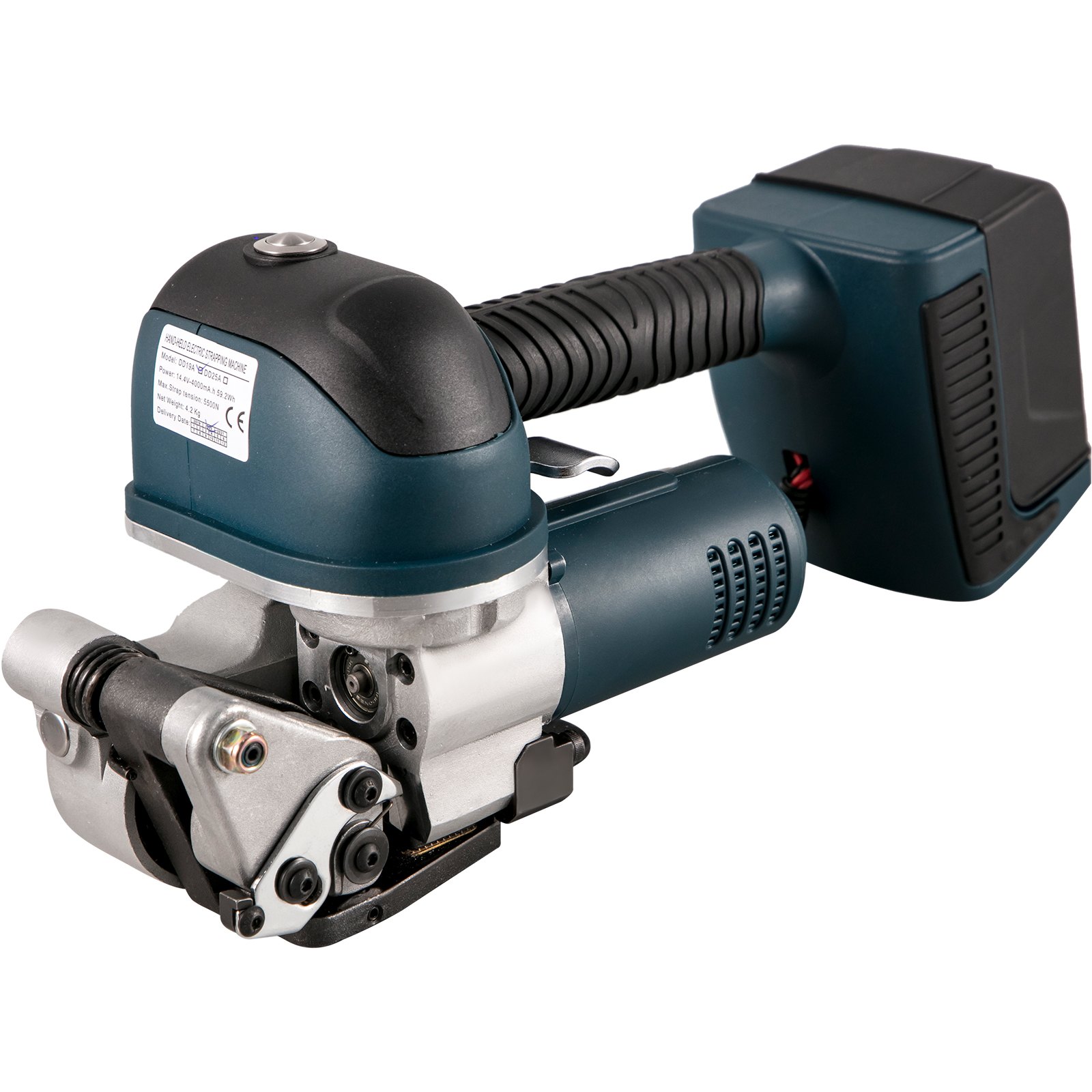 VEVOR Electric Strapping Tool DD19A Handheld Strapping Machine for 0.4-0.7inch Width PP/PET Belt, Electric Welding Strapping Tool with 400-3500N Adjustable Tension, Battery Power Strapping Machine