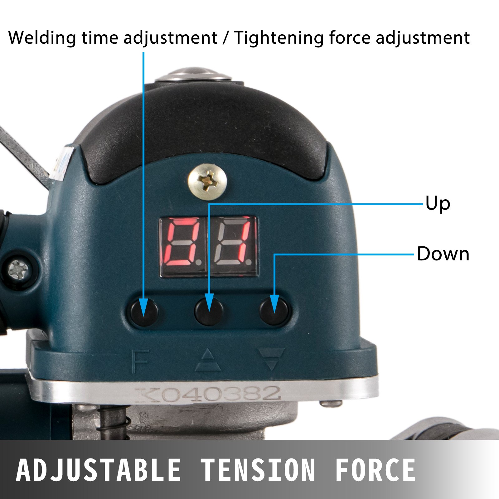 VEVOR Electric Strapping Tool DD19A Handheld Strapping Machine for 0.4-0.7inch Width PP/PET Belt, Electric Welding Strapping Tool with 400-3500N Adjustable Tension, Battery Power Strapping Machine