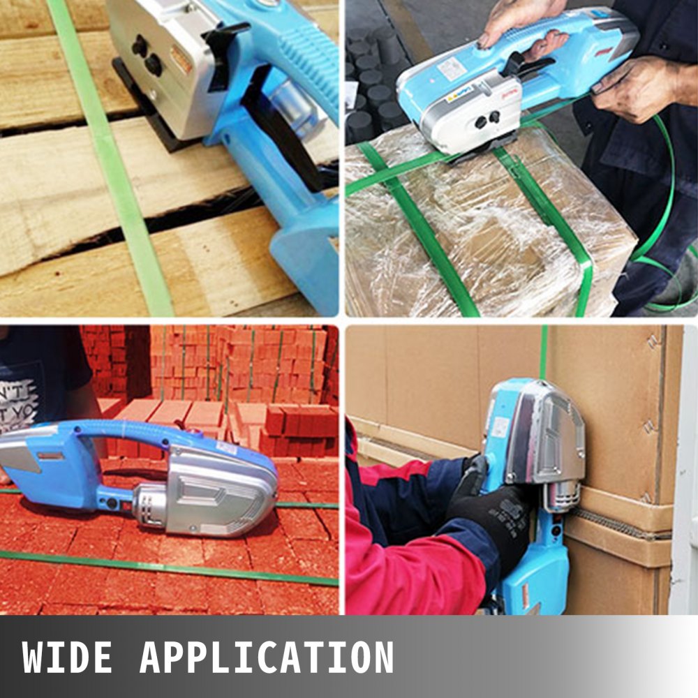 VEVOR Handheld Strapping Machine for PET/PP Belt Strapping Tool Battery Powered 11-16mm Width Rechargeable Strapping Battery Tool Hot Melting Strapping Machine Automatic Electric Strapper Portable