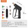 VEVOR 1/4'' High Pressure Washer Gun 4000PSI Power Wash Foam Spray w/ Nozzle