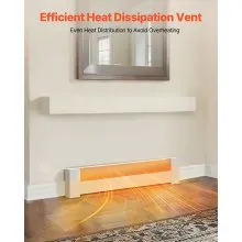 VEVOR Baseboard Heater Covers, Basic Series 3 ft Standard Electric Heating Unit Front Cover for Home Improvement, Heavy-duty Steel, Easy Installation for Bedroom Replacing Old Cover, White