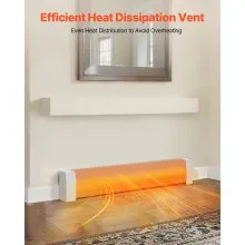 VEVOR Baseboard Heater Covers, Premium Series 4 ft Standard Electric Heating Unit Front Cover for Home Improvement, Heavy-duty Steel, Easy Installation for Bedroom Replacing Old Cover, White