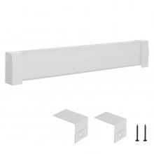 VEVOR Baseboard Heater Covers, Premium Series 4 ft Standard Electric Heating Unit Front Cover for Home Improvement, Heavy-duty Steel, Easy Installation for Bedroom Replacing Old Cover, White