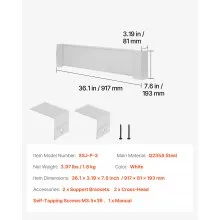 VEVOR Baseboard Heater Covers, Premium Series 917 mm Standard Electric Heating Unit Front Cover for Home Improvement, Heavy-duty Steel, Easy Installation for Bedroom Replacing Old Cover, White