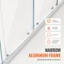 VEVOR Semi-frameless Double Sliding Shower Door SGCC Tempered Glass 1/4" Chrome