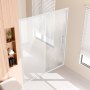 VEVOR Semi-frameless Shower Door, 57.7-59" W x 70" H, Shower Sliding Glass Door with 1/4"(6mm) Clear Tempered Glass, Waterproof Shatterproof NANO Stain-Resistant with Stainless Steel Hardware, Chrome