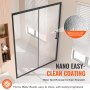 VEVOR Semi-frameless Shower Door 57.7-59" x 70" Tempered Glass 1/4" Matte Black