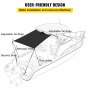 VEVOR t-top sun shade kit with adjustable tie straps, telescopic poles, and security straps on a boat.