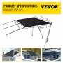VEVOR t-top sun shade kit, 5x5 ft, showcases installation on boats with black material.