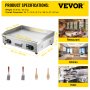 VEVOR Commercial Electric Griddle, 26" Teppanyaki Grill, 3200W Electric Flat Top Grill, Stainless Steel Electric Countertop Griddle w/Drip Hole, 50-300℃ Electric Griddle for Pancake, Chicken（No Plug)