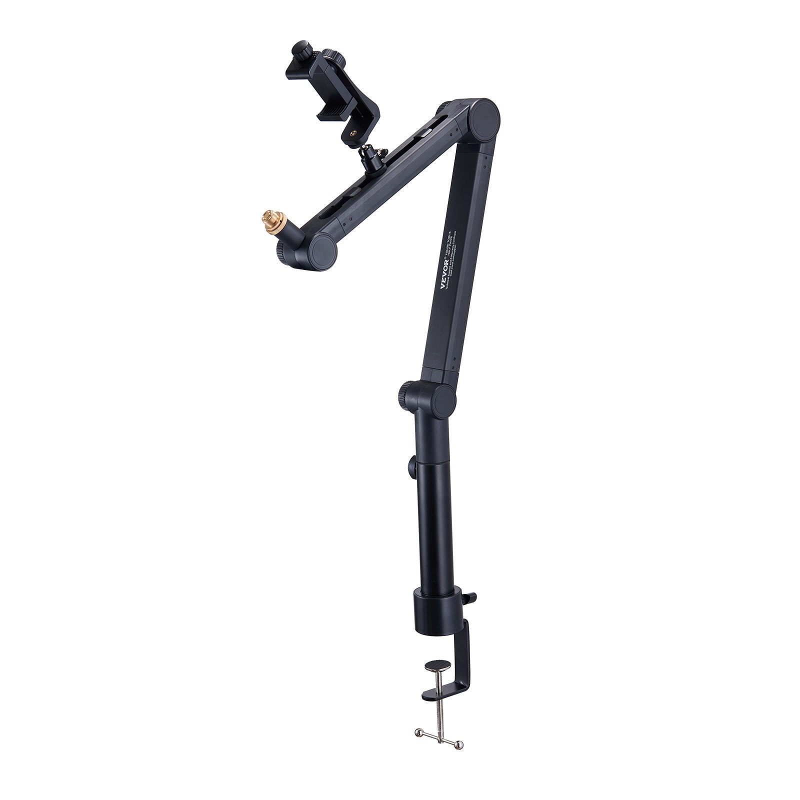 VEVOR Desk-Mounted Microphone Arm, Flexible 360° Rotation, Adjustable Stand with Universal 3/8" to 5/8" Adapter and Headphone Holder, Compatible with Blue Yeti, Hyperx Quadcast, and More