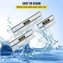 VEVOR Juego de cuchillas para desnatar, cuchillas de 10"+24"+32" + mango de extensión de 35"-78", cuchillo de construcción europeo de acero inoxidable, perfil de hoja de aluminio, espátula para alisar y derribar para yeso/paneles de yeso/tableros de pared