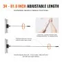 VEVOR Drywall Skimming Kit, Handle + Fixator Smoothing Knife Accessory, Professional Skim Coat Tools For Drywall, Wipe/Drywall Knife, for Gyprock / WallBoard / Plasterboard (No Blade)