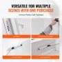 VEVOR Drywall Skimming Kit, Handle + Fixator Smoothing Knife Accessory, Professional Skim Coat Tools For Drywall, Wipe/Drywall Knife, for Gyprock / WallBoard / Plasterboard (No Blade)