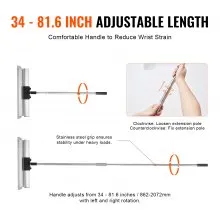 VEVOR Drywall Skimming Kit, Handle + Fixator Smoothing Knife Accessory, Professional Skim Coat Tools For Drywall, Wipe/Drywall Knife, for Gyprock / WallBoard / Plasterboard (No Blade)